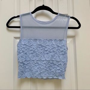🌟5 for $20 Garage Light Blue Lace Crop Top